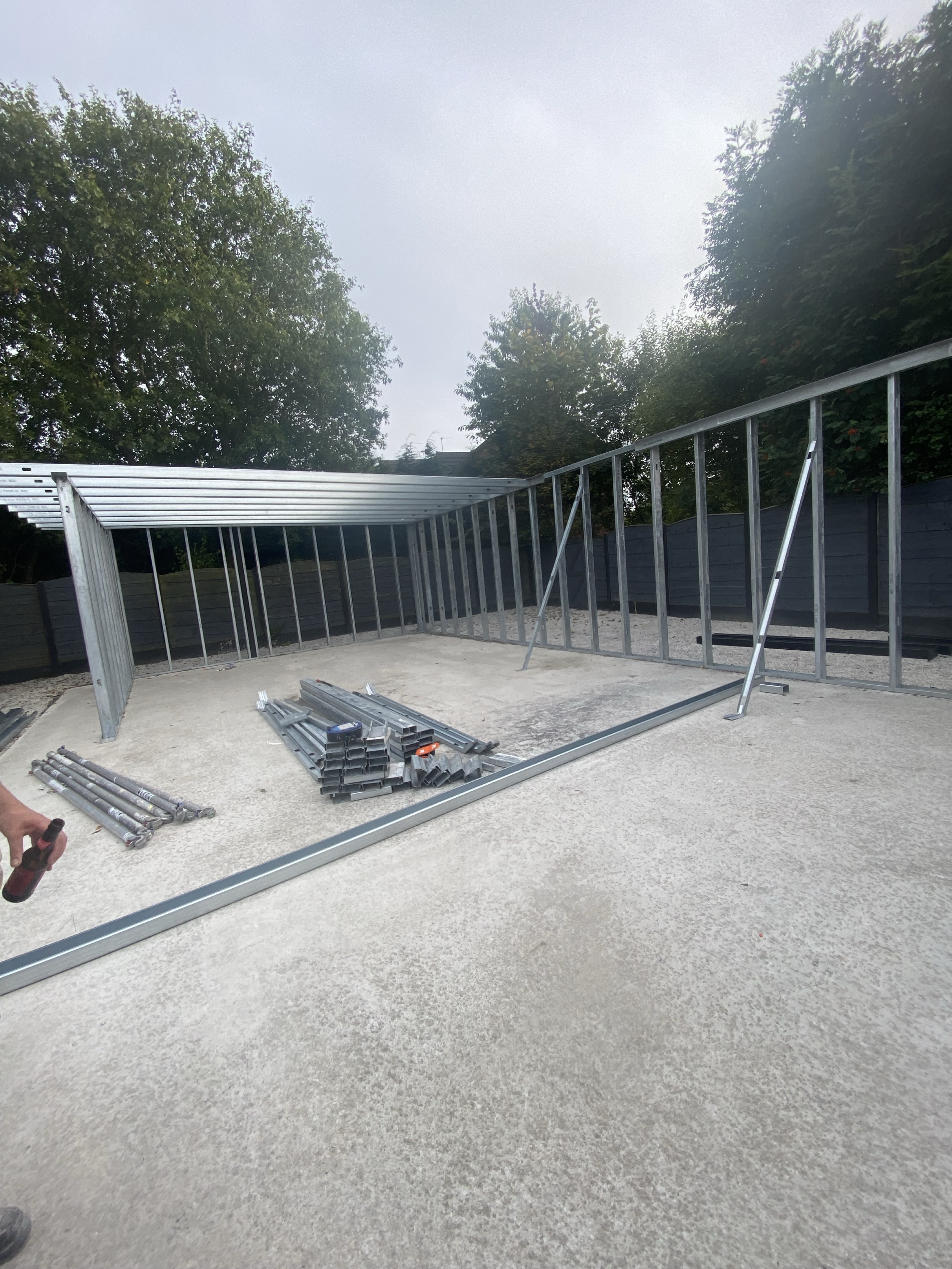 Metal frame structure in progress